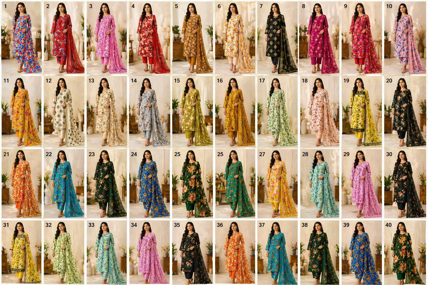 Imported China 2-Piece Lawn Suits